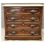Victorian Walnut Marble Top Chest