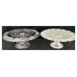 2 Vintage Glass Cake Stands