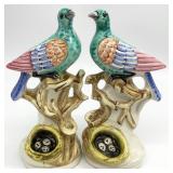 Pair Chelsea House Staffordshire Porcelain Birds
