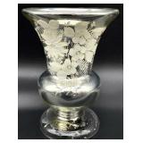 Antique Czech Hand Painted Mercury Glass Vase
