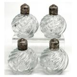 4pc Irice Shakers w/ Sterling Silver Lids