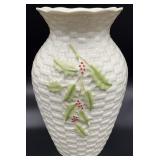 Belleek Ireland Enchanted Holly 8 " Vase
