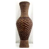Large Woven Wicker Wire Frame Floor Vase