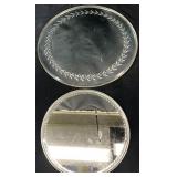 2 Antique Silver Plate Mirrored Cake Trays
