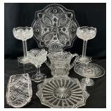 8 Antique EAPG Early American Pattern Glass Dishes