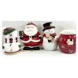 4 Small Christmas Cookie Jars
