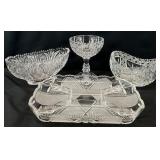 4pc Antique / Vintage Glass Serving Dishes