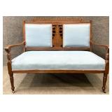 Antique Eastlake Walnut Frame Settee