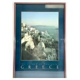 Large Santorini Greece Framed Poster