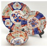 3 Antique Japanese Imari Hand Painted Plates &