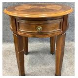 Inlaid Mahogany Round End Table