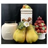 4 Ceramic Biscotti / Treats / Cookie Jars
