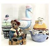 4pc Vintage Ceramic Cookie Jars