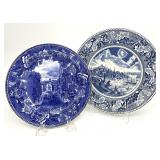 2 Wedgwood & Johnson Bros Blue & White Plates