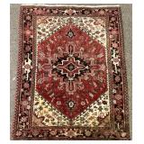 4.10 X 6.4 Vintage Persian Heriz Hand Knotted Rug