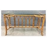 Glass Top Rattan Console Table