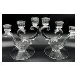 2 Fostoria Century 3 Light Candlesticks