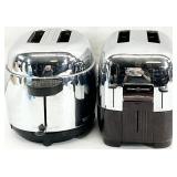 2pc Vintage Mid Century Chrome Toasters