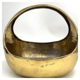 Large Hammered Brass Basket