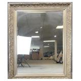 Ornate Silver Frame Beveled Wall Mirror