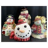 4pc Vintage Ceramic Christmas Cookie Jars