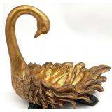 Gold Figural Swan Bowl
