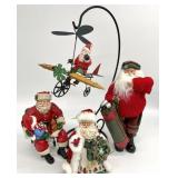 4 Santa Figures, Includes Dept 56 & Possible