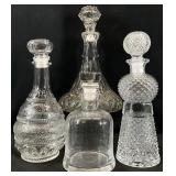 4pc Vintage Glass Decanters