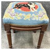 Boston Terrier Needlepoint Stool