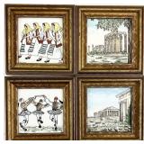 2 Small Greek Framed Tiles, Wall Art