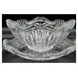 2pc Oneida Augustina Crystal Bowl & Tray