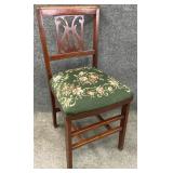 Folding Chair w/ Needlepoint Seat