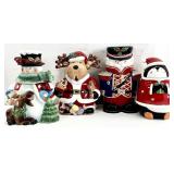 4pc Vintage Ceramic Christmas Cookie Jars