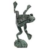 Cast Metal Dancing Frog Statue