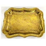 Gold Tone Holiday Seasonal 19in Tray