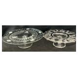 2 Vintage Glass Cake Stands