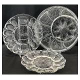3 Vintage Glass Egg Hors D