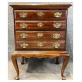 American Drew Banded Mahogany Silver Chest