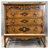 Stenciled Two Over Three Chest of Drawers
