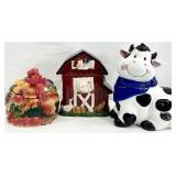 3pc Farmhouse Style Ceramic Cookie Jars