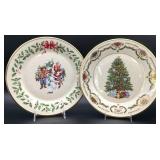 2pc Lennox Christmas Plates 1996