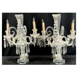 Pair Venetian Style Glass Girandole Candelabras