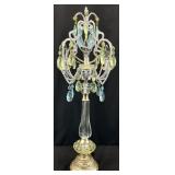 Green & Blue Lucite Crystal Chandelier Lamp