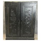 Black 2 Door Chinoiserie Cabinet