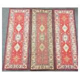 2.6 x 7 Set of 3 Ruggable Washable Rugs w/ Pads
