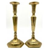 Pair Antique Vintage Brass Candlesticks