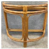 Glass Insert Rattan Console Table