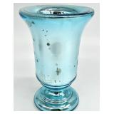 Czechoslovakia Vintage Blue Mercury Glass Vase