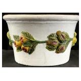 XL Fruit Motif Majolica Ceramic Planter