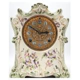 Ansonia New York Choctaw Porcelain Mantel Clock
